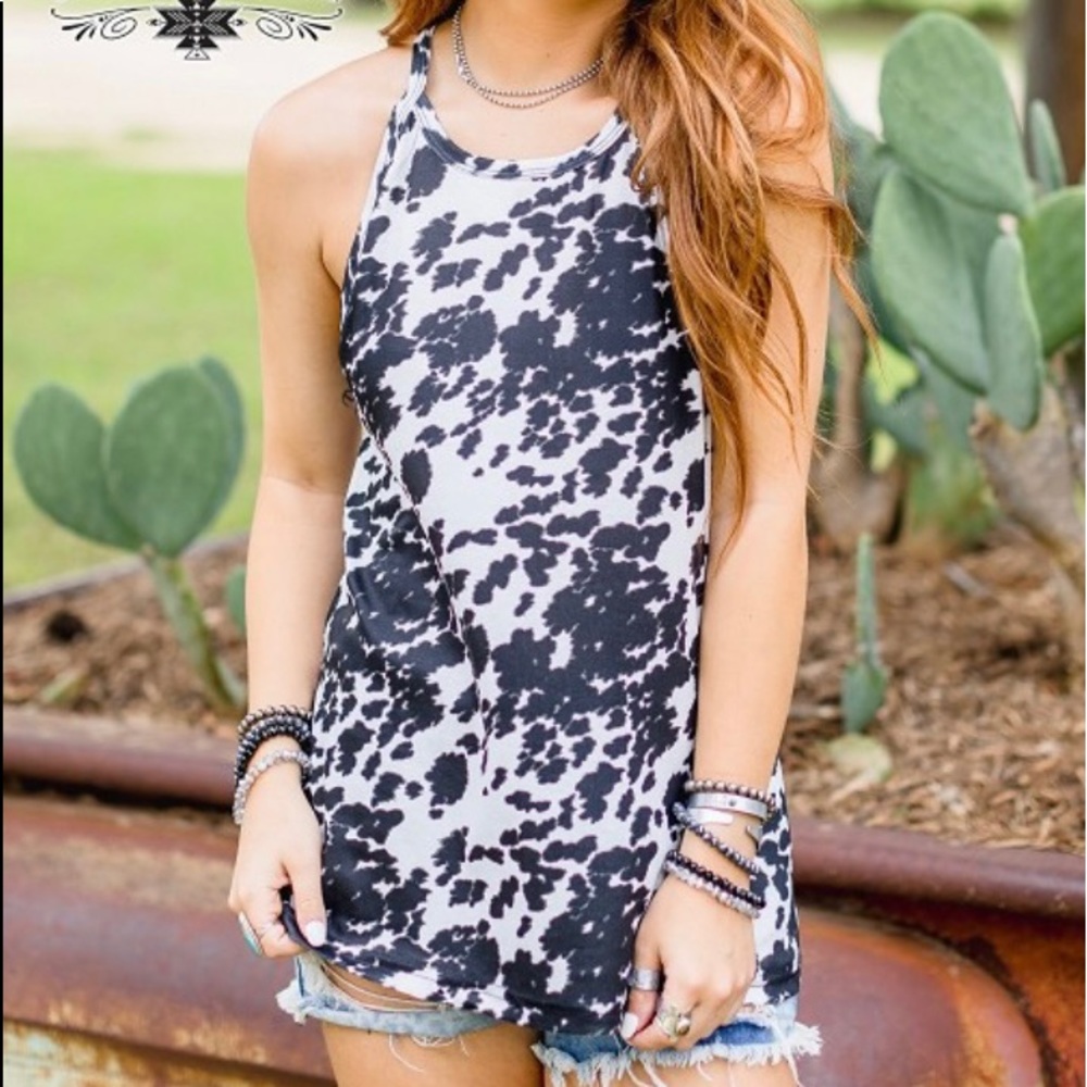 Cow-print tank